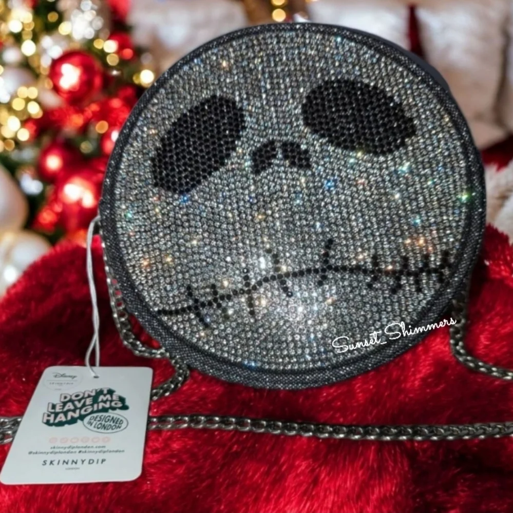Disney Jack Skellington Halloween Nightmare Christmas Rhinestone Crossbody Purse